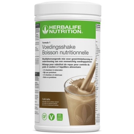 Herbalife- Formula 1- Cafè Latte shake 550 gr- maaltijdvervanger